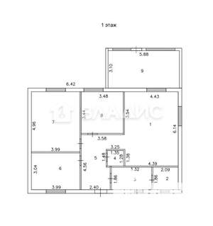 Дом 115м², 1-этажный, участок 6 сот.