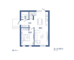 Коттедж 100м², 2-этажный, участок 8 сот.