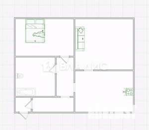 Дом 53м², 1-этажный, участок 1 сот.