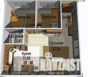 Дом 61м², 1-этажный, участок 13 сот.  