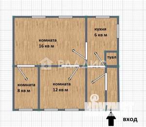 Дом 50м², 2-этажный, участок 6 сот.  