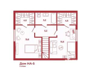 Дом 110м², 2-этажный, участок 6 сот.  