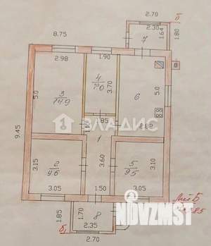 Дом 70м², 1-этажный, участок 4 сот.  