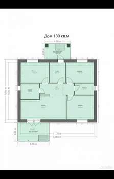 Дом 130м², 1-этажный, участок 6 сот.  