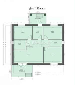 Дом 130м², 2-этажный, участок 6 сот.  