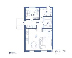 Коттедж 130м&sup2;, 2-этажный, участок 8 сот.  