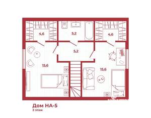 Дом 110м&sup2;, 2-этажный, участок 6 сот.  