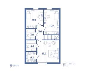 Коттедж 130м&sup2;, 2-этажный, участок 8 сот.  