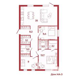 Дом 85м², 1-этажный, участок 6 сот.  