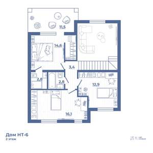 Дом 167м&sup2;, 2-этажный, участок 8 сот.  