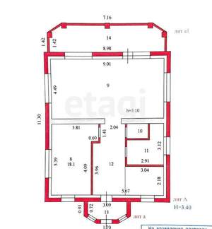 Дом 278м², 2-этажный, участок 12 сот.  