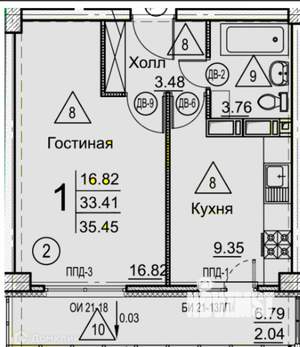1-к квартира, на длительный срок, 36м2, 12/20 этаж