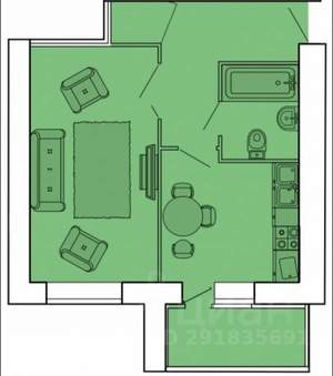 1-к квартира, на длительный срок, 40м2, 2/15 этаж