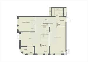 2-к квартира, вторичка, 87м2, 9/18 этаж