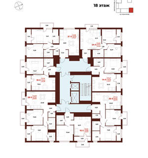 2-к квартира, вторичка, 55м2, 18/18 этаж