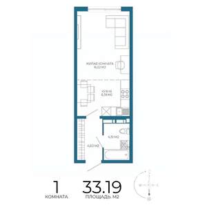 1-к квартира, вторичка, 33м2, 8/17 этаж