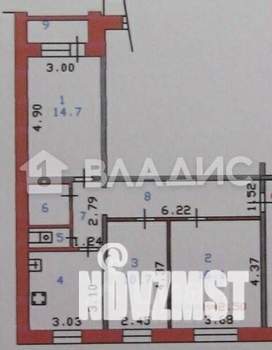 3-к квартира, вторичка, 68м2, 5/10 этаж