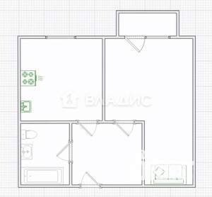 1-к квартира, вторичка, 26м2, 4/9 этаж