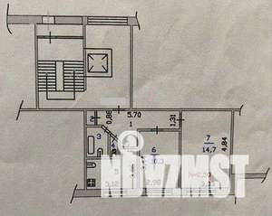 2-к квартира, вторичка, 44м2, 1/9 этаж