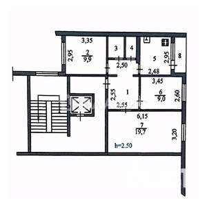 3-к квартира, вторичка, 60м2, 5/9 этаж