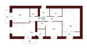 3-к квартира, вторичка, 98м2, 13/17 этаж