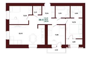 3-к квартира, вторичка, 86м2, 6/17 этаж