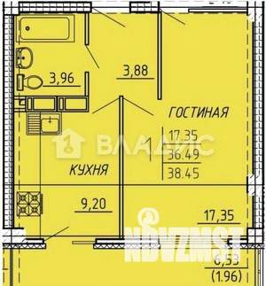 1-к квартира, вторичка, 38м2, 11/20 этаж