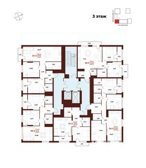 2-к квартира, вторичка, 76м2, 3/18 этаж
