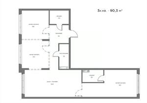 3-к квартира, вторичка, 90м2, 4/21 этаж