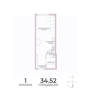 1-к квартира, строящийся дом, 35м2, 11/17 этаж