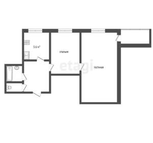 2-к квартира, вторичка, 44м2, 9/9 этаж