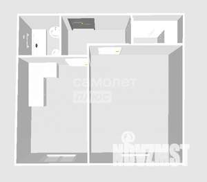 1-к квартира, вторичка, 35м2, 1/3 этаж