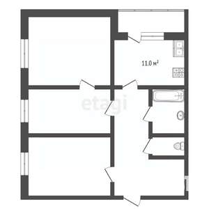 3-к квартира, вторичка, 73м2, 13/16 этаж