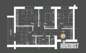 3-к квартира, строящийся дом, 96м2, 15/16 этаж