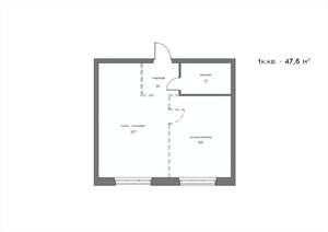 1-к квартира, вторичка, 48м2, 15/21 этаж