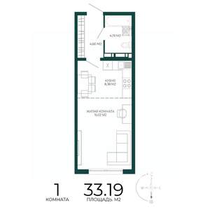 1-к квартира, вторичка, 33м2, 6/17 этаж