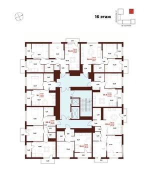 2-к квартира, вторичка, 69м2, 16/18 этаж
