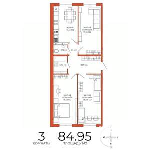 3-к квартира, вторичка, 85м2, 11/18 этаж