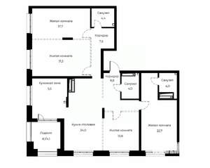 4-к квартира, вторичка, 148м2, 23/23 этаж