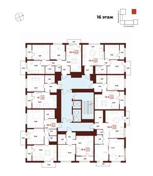 2-к квартира, вторичка, 55м2, 16/18 этаж