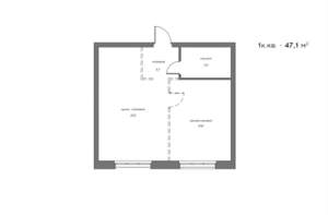 1-к квартира, вторичка, 47м2, 8/17 этаж