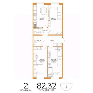 2-к квартира, вторичка, 82м2, 2/18 этаж