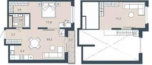 1-к квартира, вторичка, 76м2, 22/23 этаж
