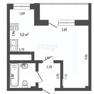 Студия квартира, вторичка, 29м2, 3/14 этаж