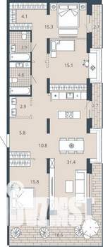 3-к квартира, вторичка, 125м2, 6/23 этаж