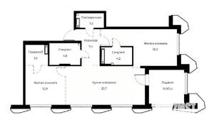 2-к квартира, вторичка, 85м2, 6/23 этаж
