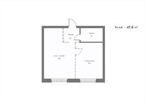 1-к квартира, вторичка, 48м2, 18/21 этаж