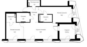 2-к квартира, вторичка, 86м2, 5/23 этаж