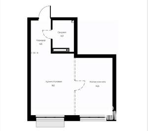 1-к квартира, вторичка, 41м2, 12/23 этаж