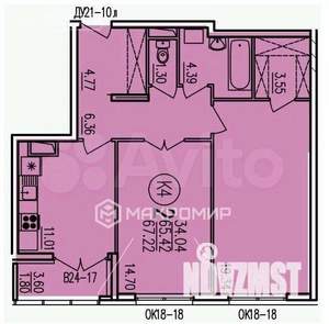 2-к квартира, вторичка, 65м2, 12/18 этаж